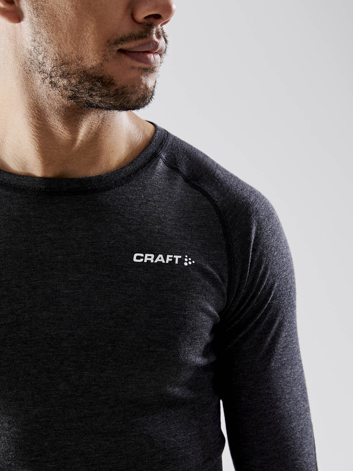 Craft Core Wool Merino Ls Tee M - Black Melange