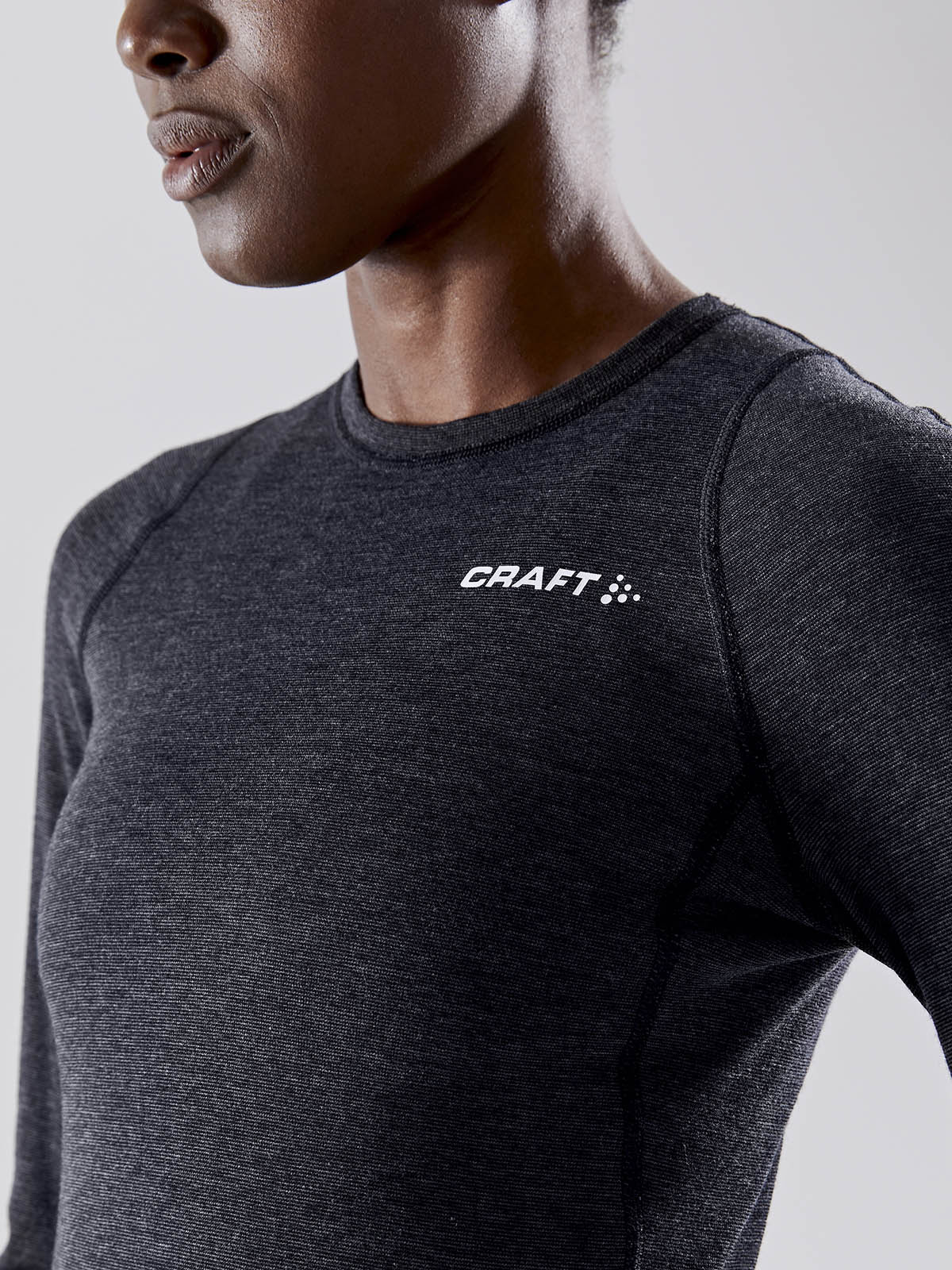 Craft Core Wool Merino Ls Tee W - Black Melange