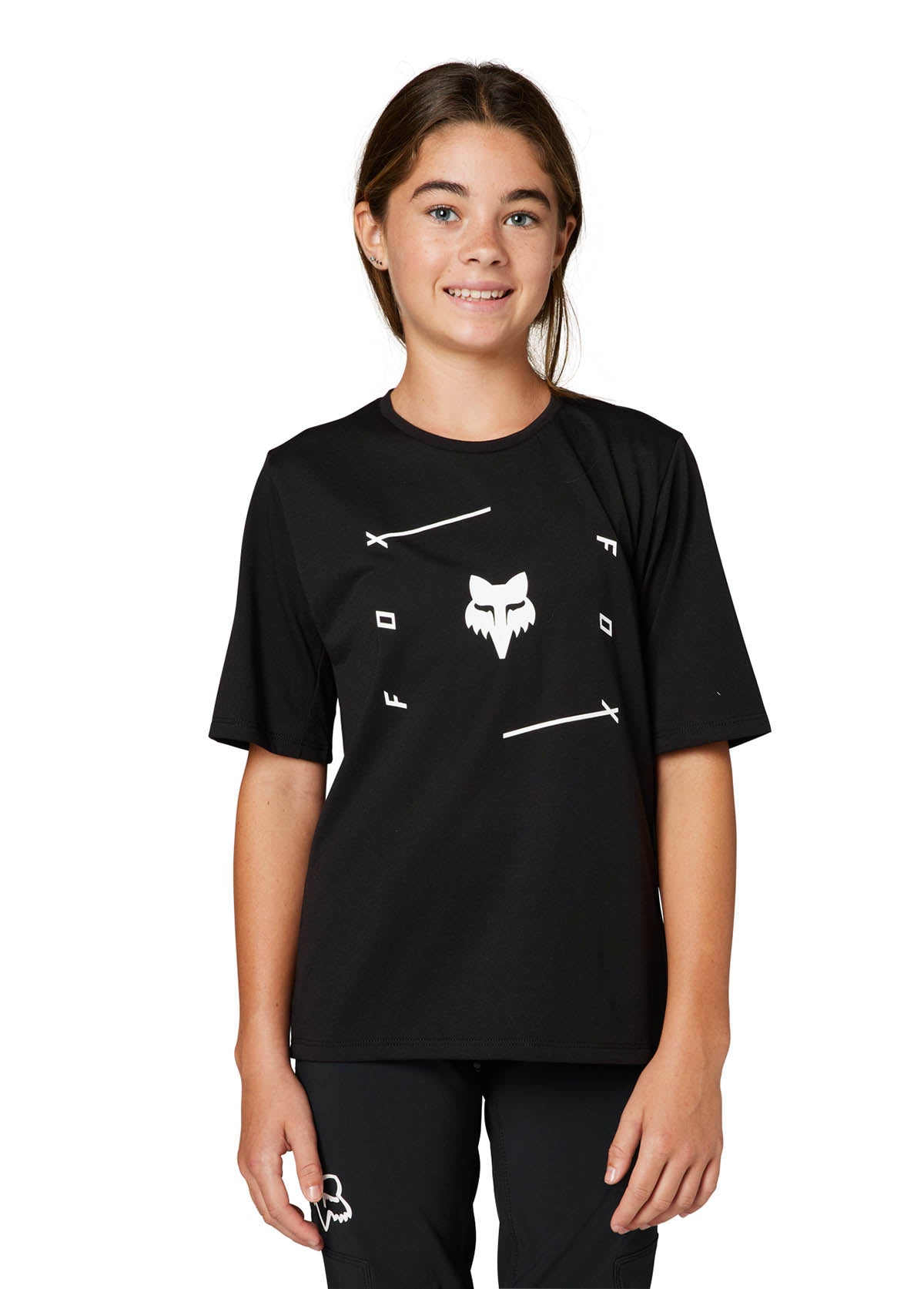 Fox Yth Ranger Dr Ss Jersey Veni - Black