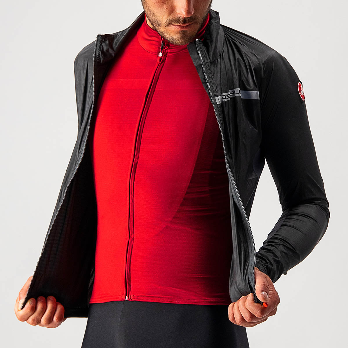 Castelli Squadra Stretch Jacket - Light Black/Dark Gray