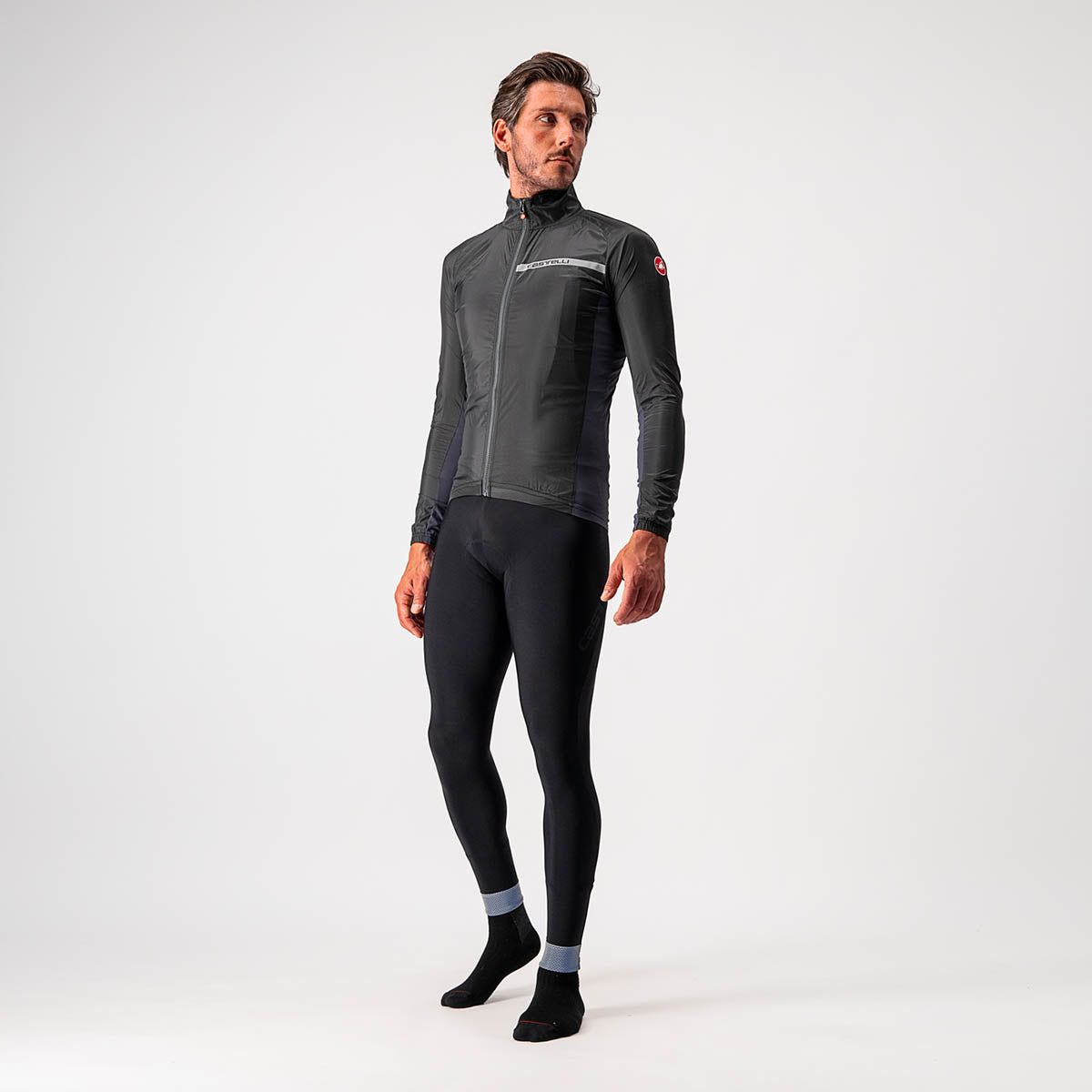 Castelli Squadra Stretch Jacket - Light Black/Dark Gray