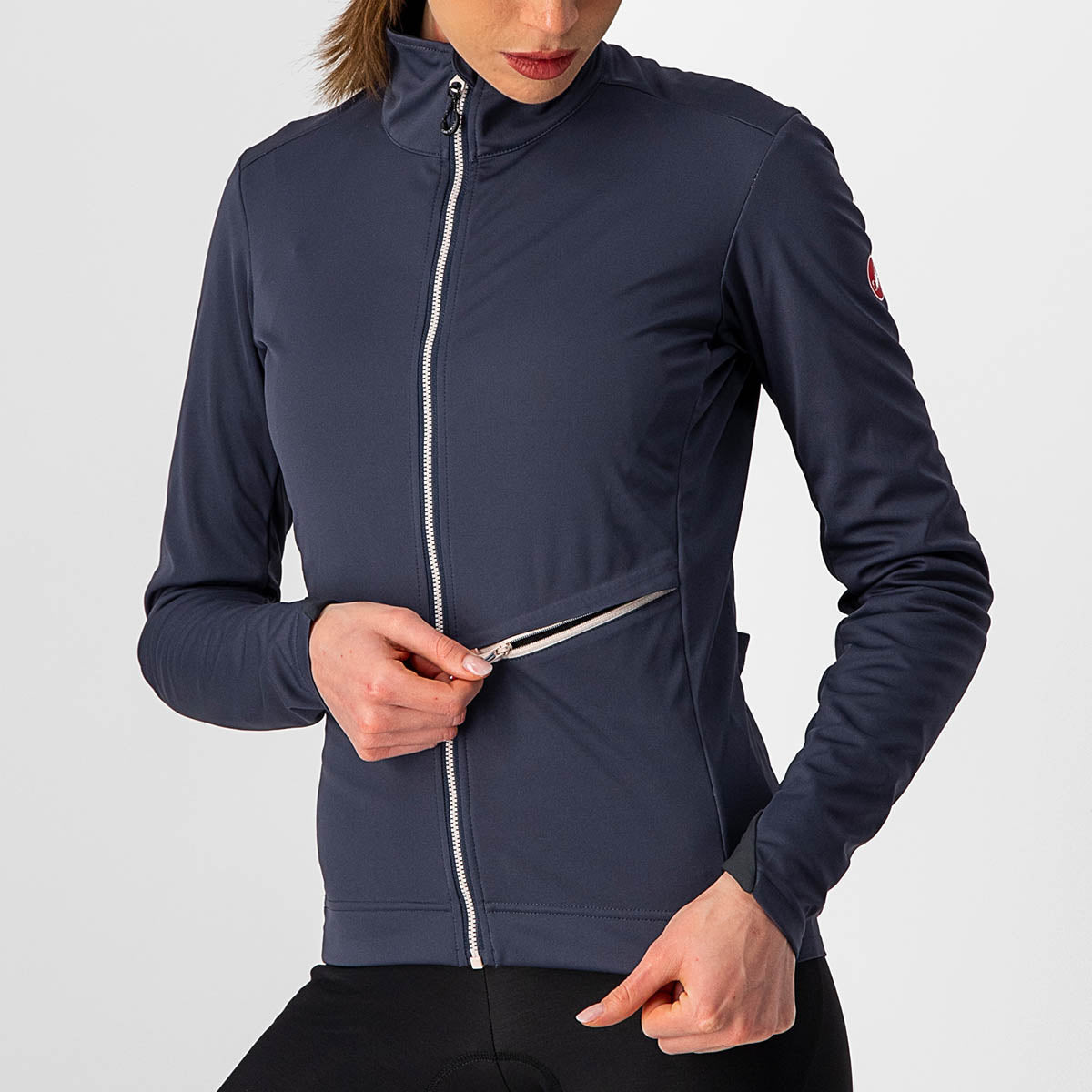 Castelli Go W Jacket - Dark Steel Blue/Soft Pink