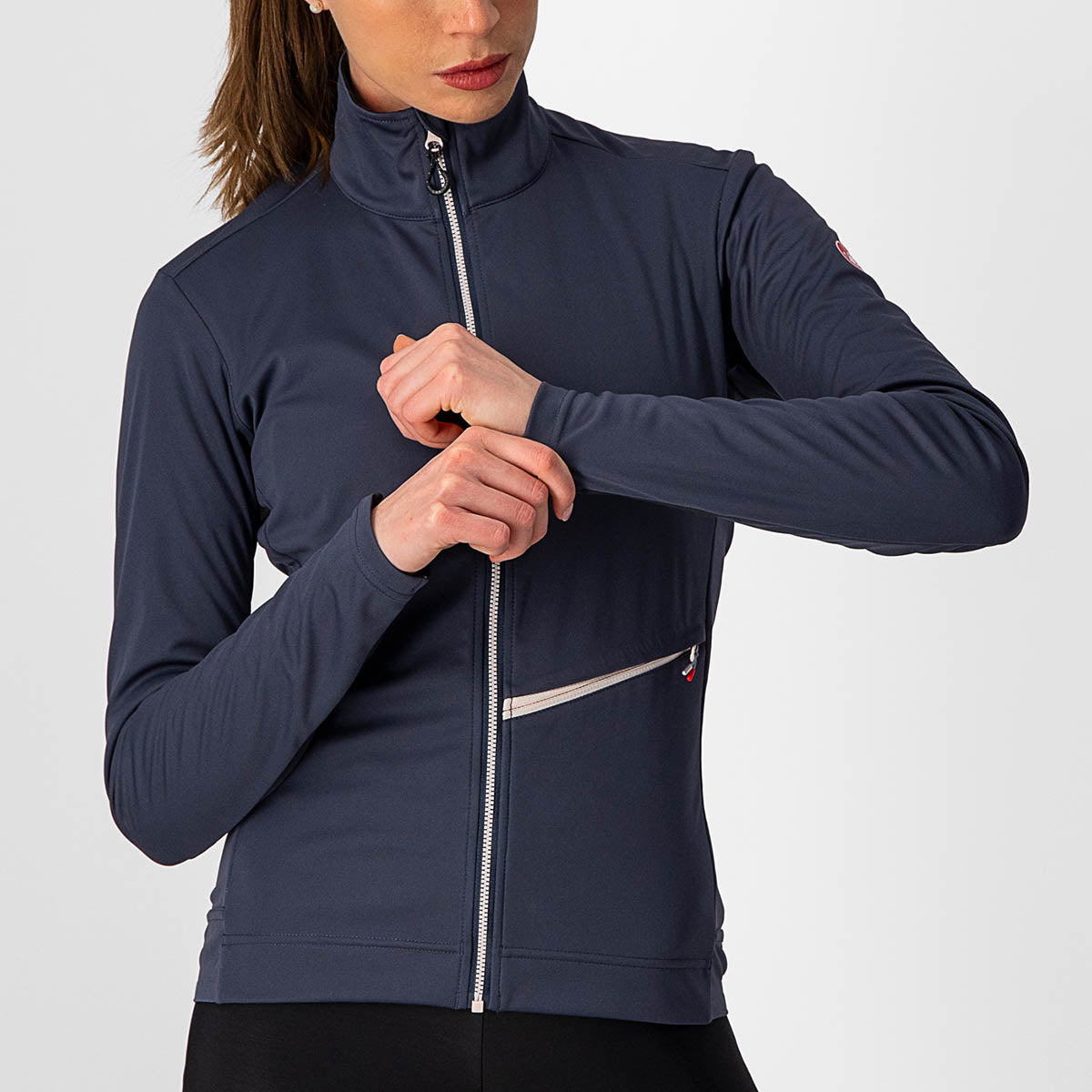Castelli Go W Jacket - Dark Steel Blue/Soft Pink