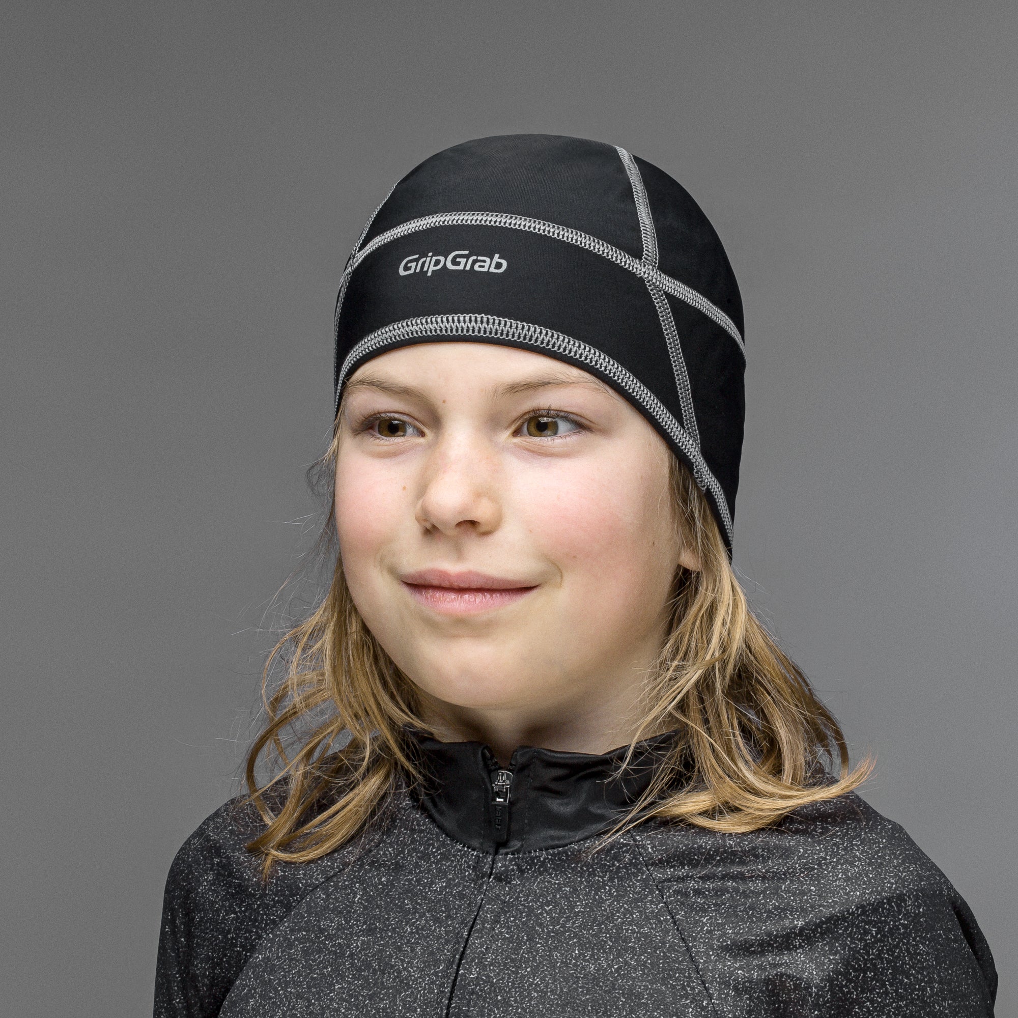GripGrab kids lightweight thermal skull cap zwart