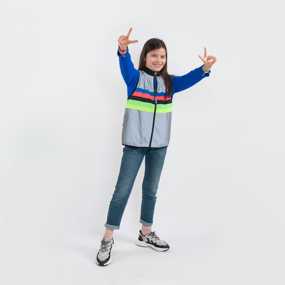 GOFLUO Bodyglower Julian Kids Vest Grey Reflective