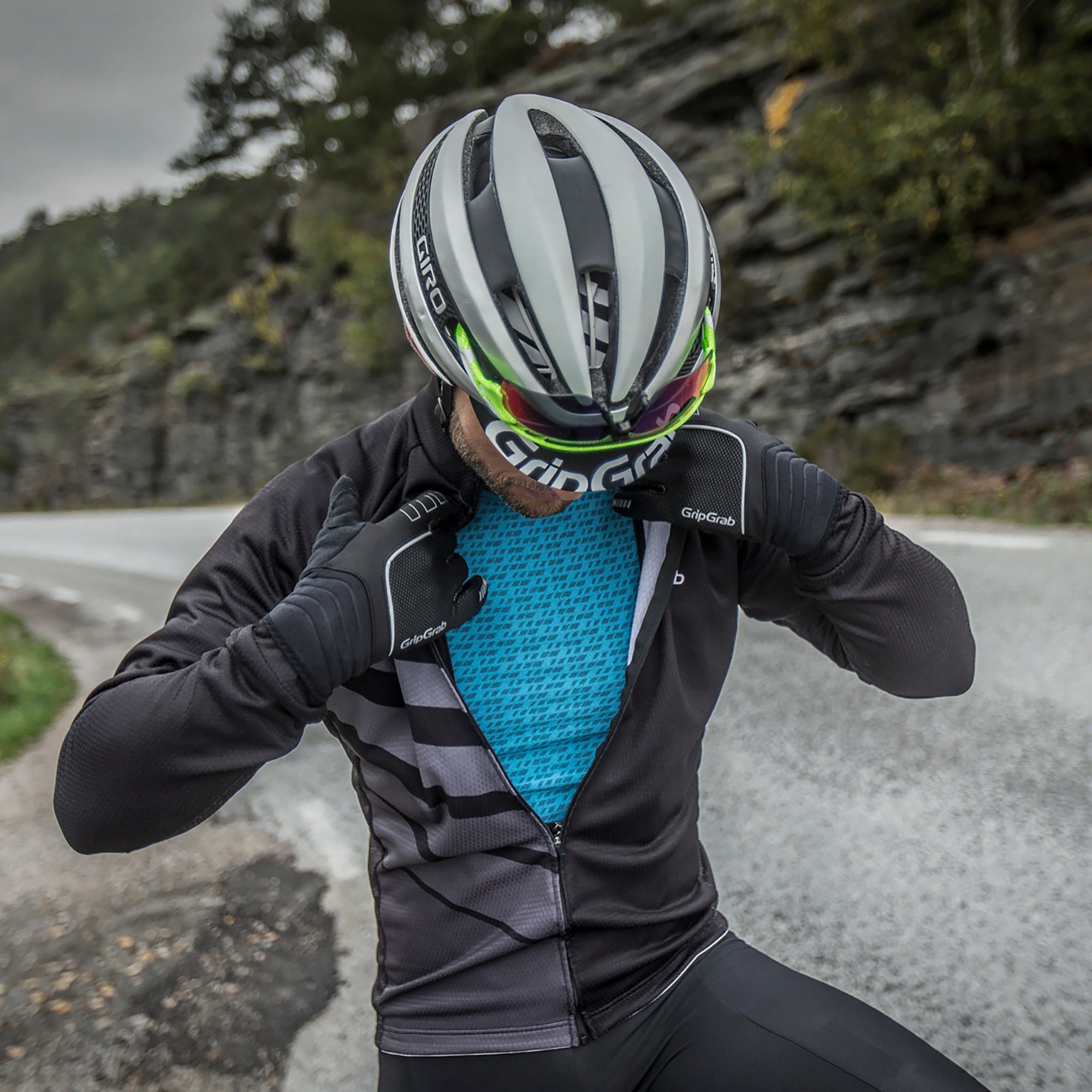 GripGrab freedom seamless thermal ondershirt met lange mouwen blauw