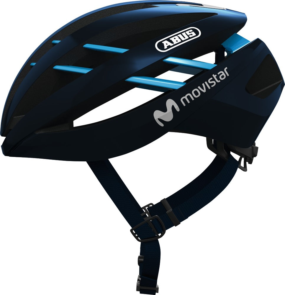 Abus aventor fietshelm team movistar blauw