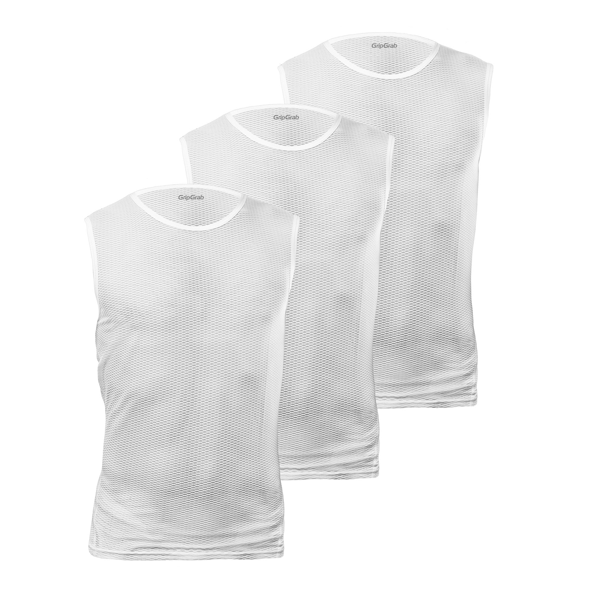 GripGrab ultralight mesh ondershirt zonder mouwen wit (3-pack)