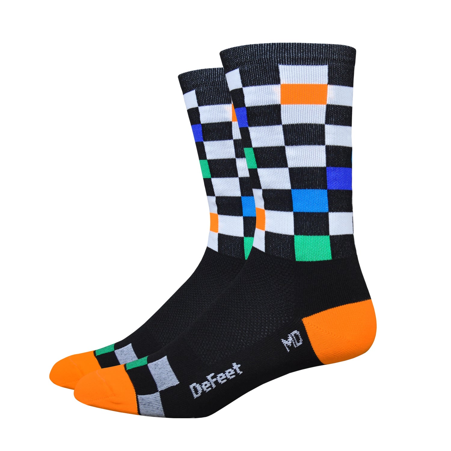 Defeet aireator high-top flock off fietssok zwart roze