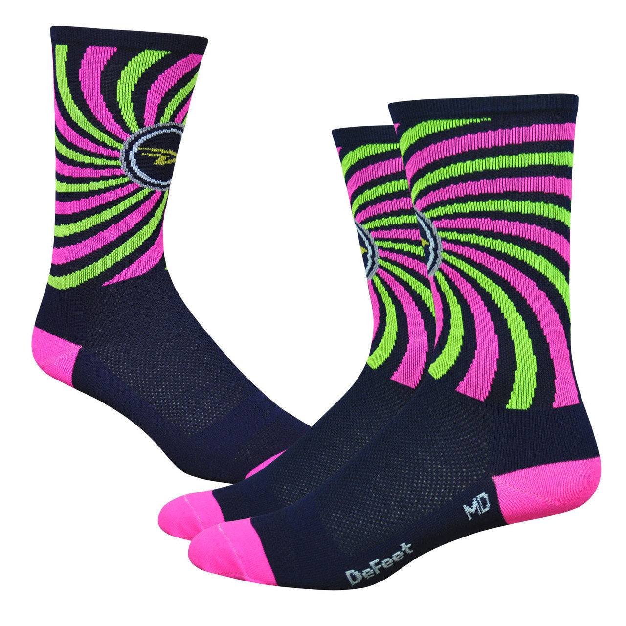 DEFEET Sock Aireator 6" That 70's Navy Hi Vis Pink