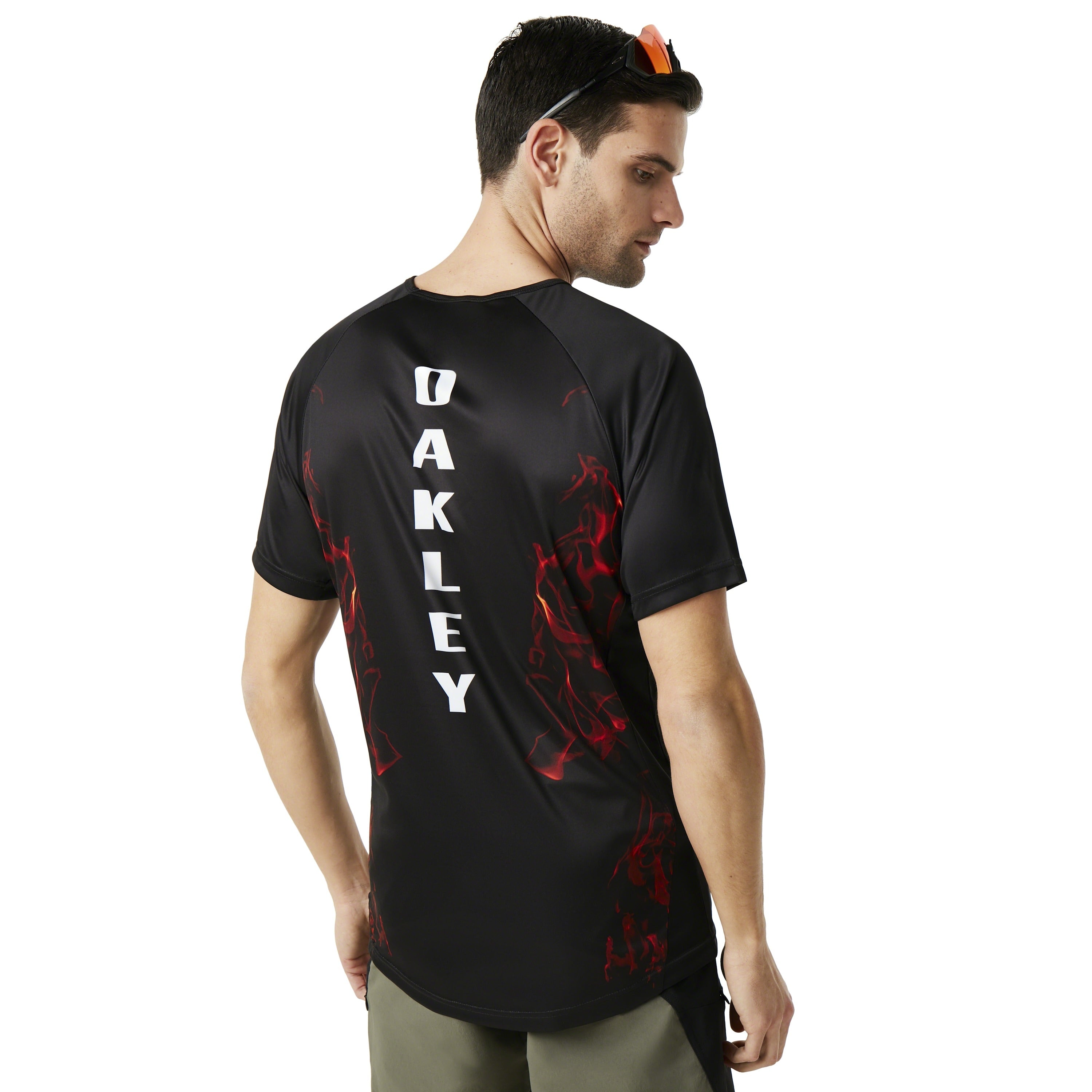 Oakley mtb tech tee fietsshirt met korte mouwen zwart rood