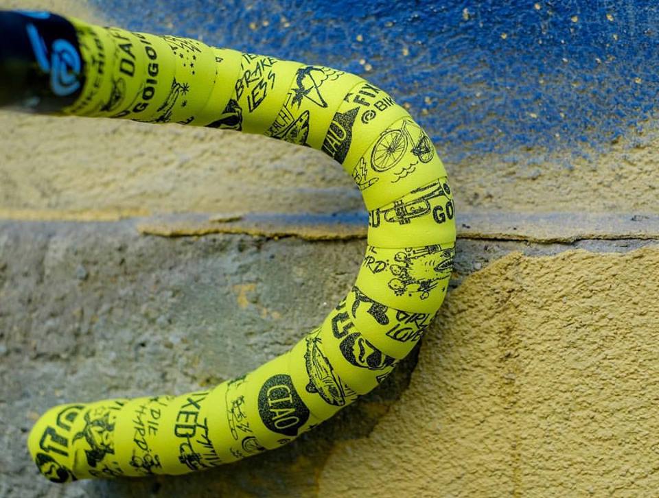 BIKE RIBBON Dafne Cork Stuurlint Acid Yellow