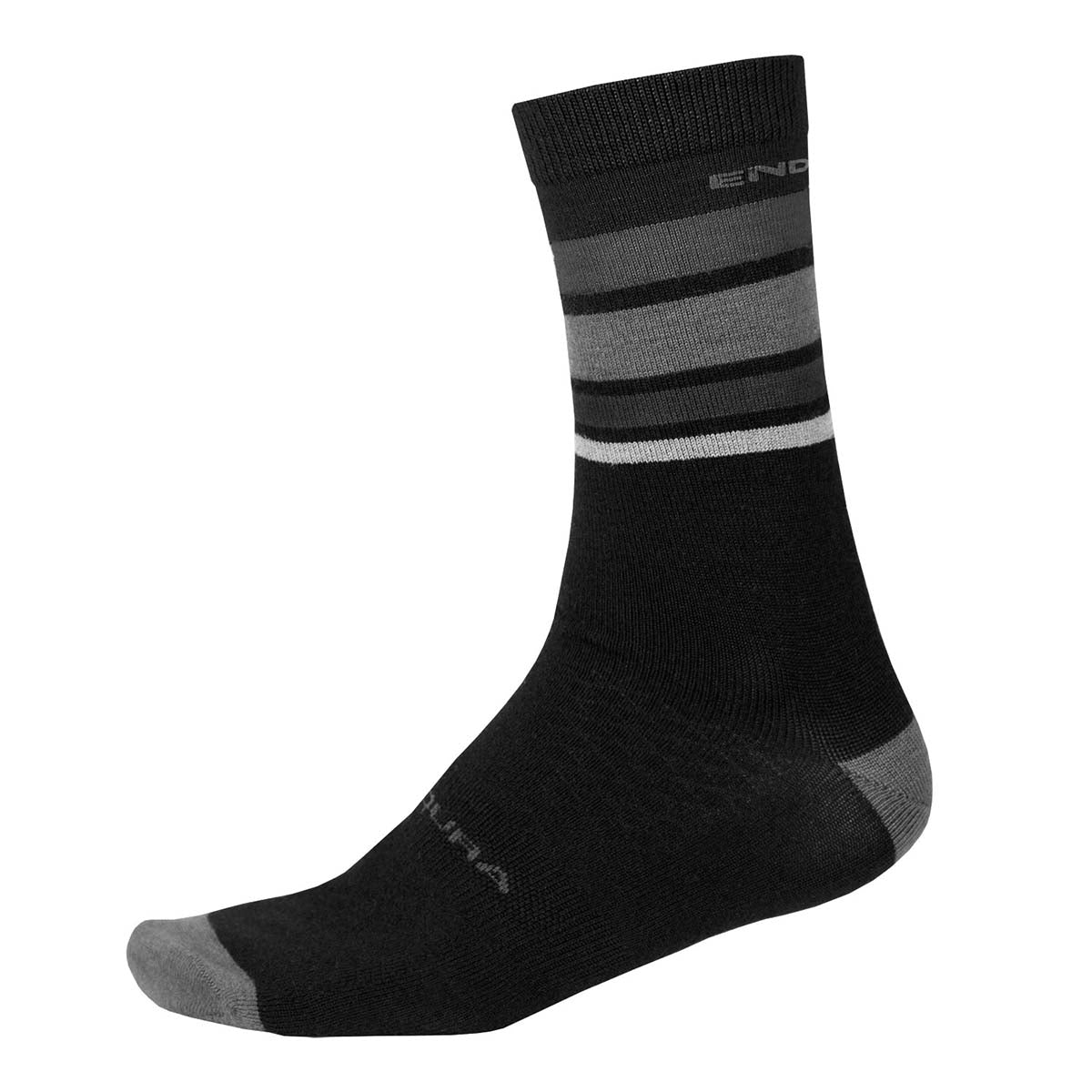 Endura BaaBaa Merino Stripe Fietssokken - Matt Black