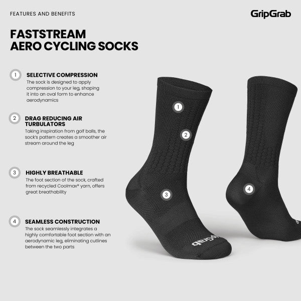 GripGrab FastStream Aero Fietssokken Zwart