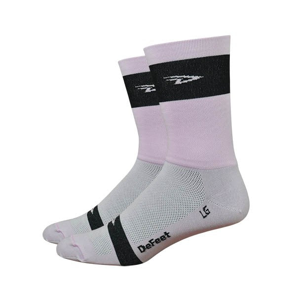Defeet aireator high-top giro fietssok roze zwart
