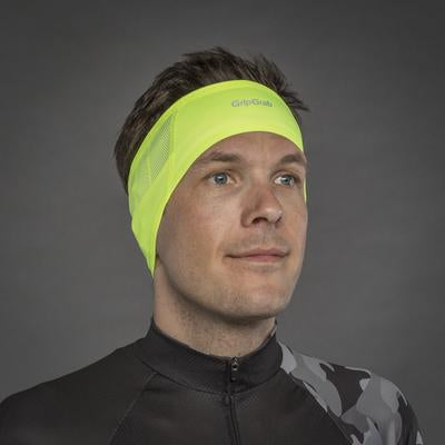 GripGrab windproof hi-vis hoofdband fluo geel