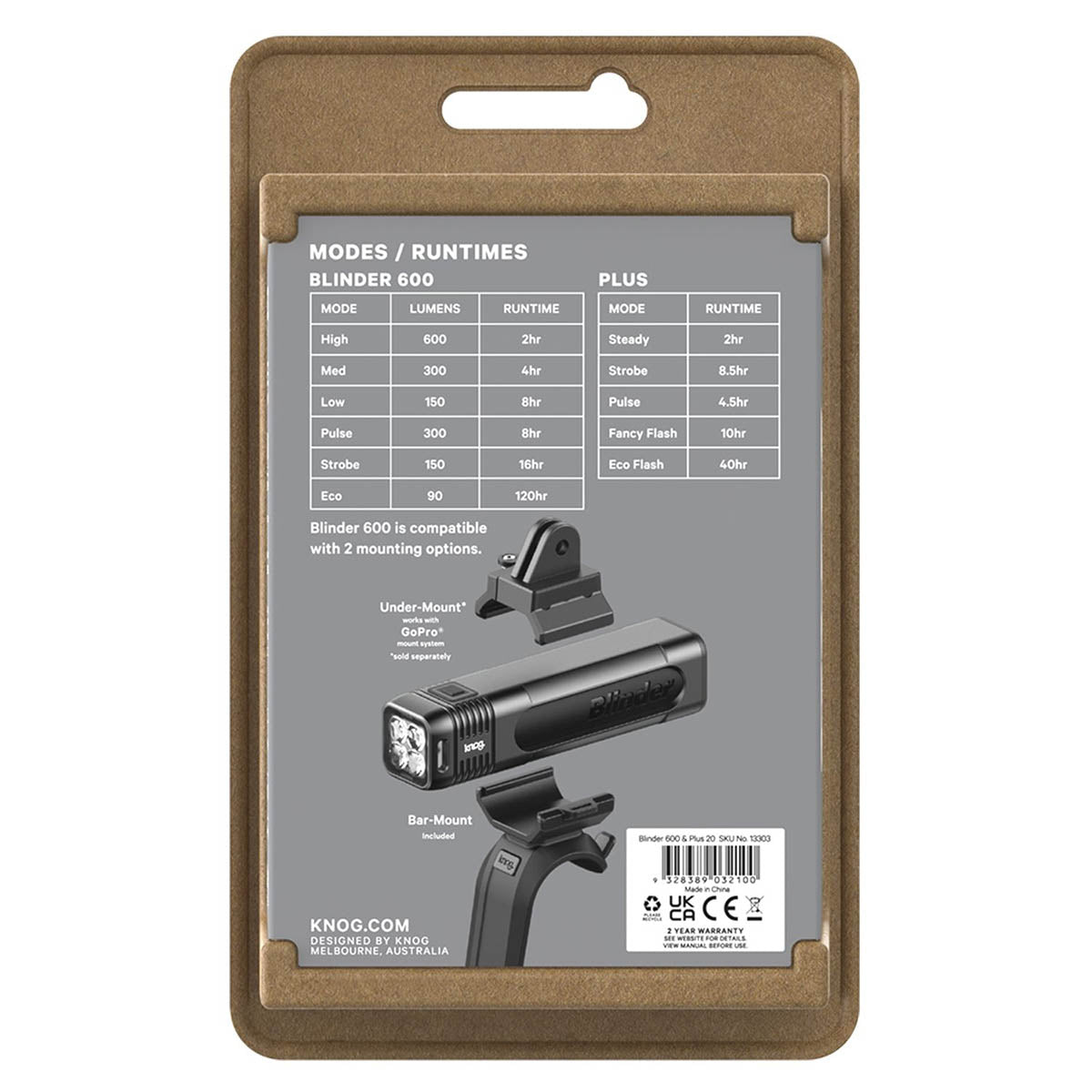 Knog Blinder Pro 600 / Plus Rear - Black