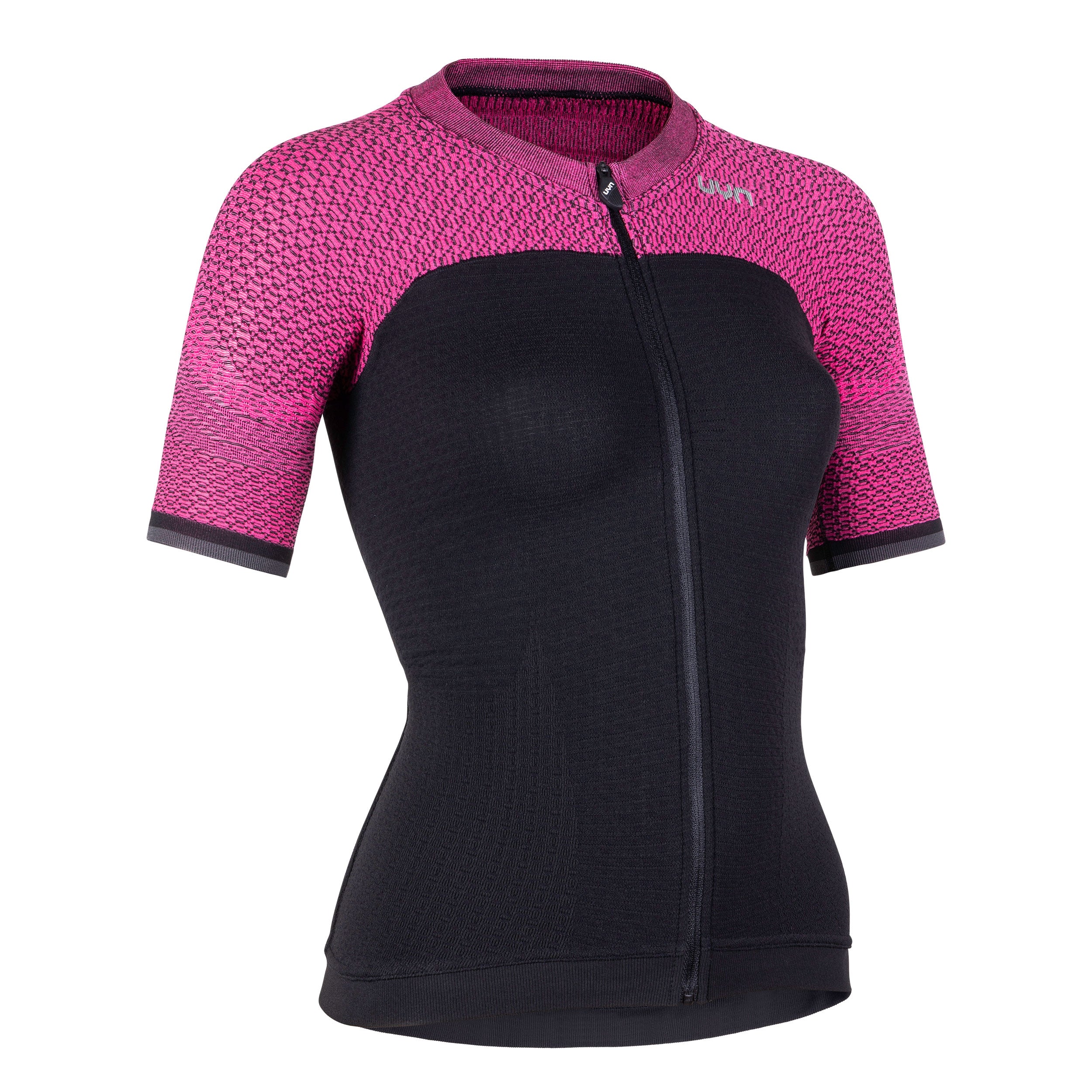 Uyn alpha dames fietsshirt met korte mouwen blackboard zwart slush roze