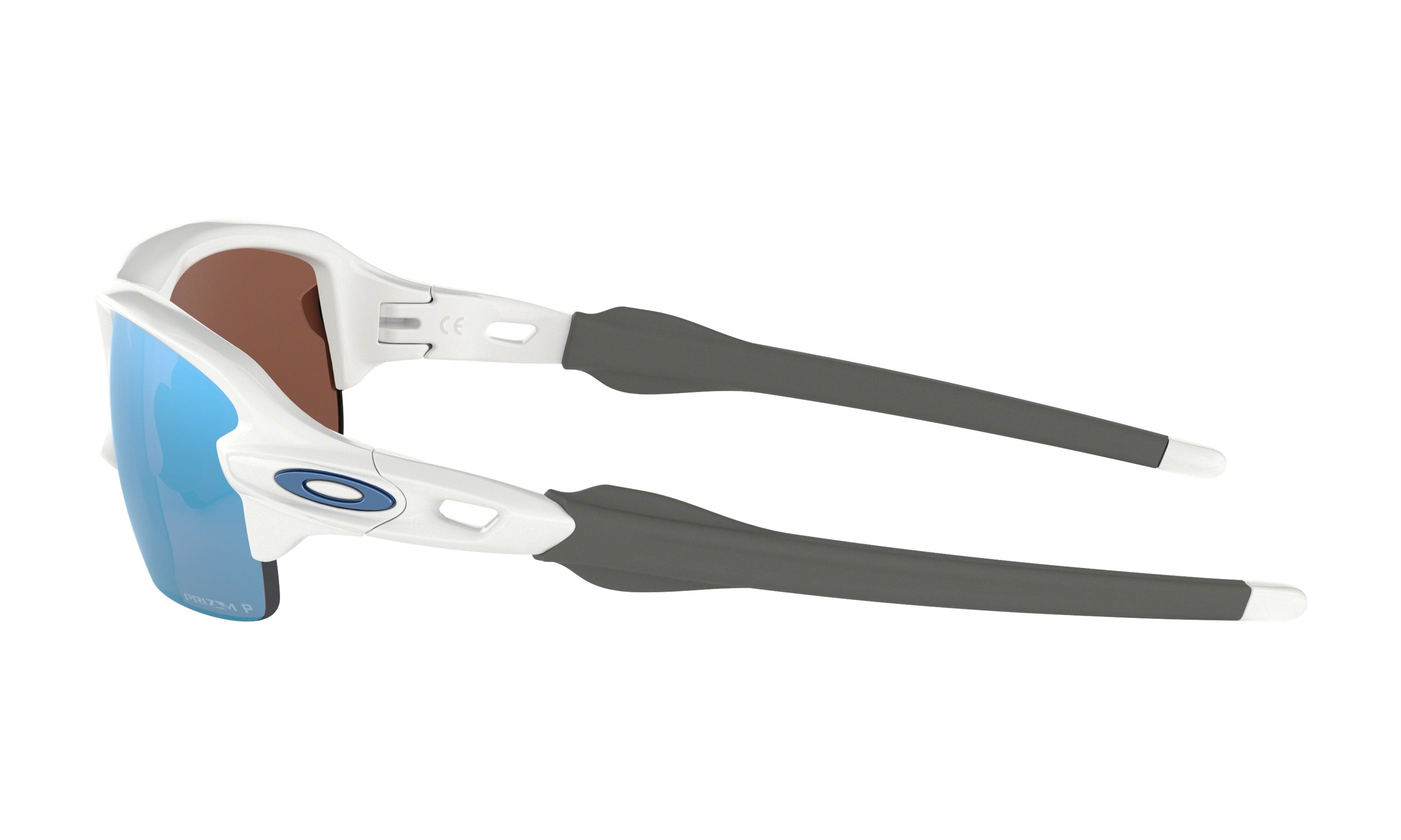 Oakley flak xs fietsbril polished wit - prizm deep water polarized lens