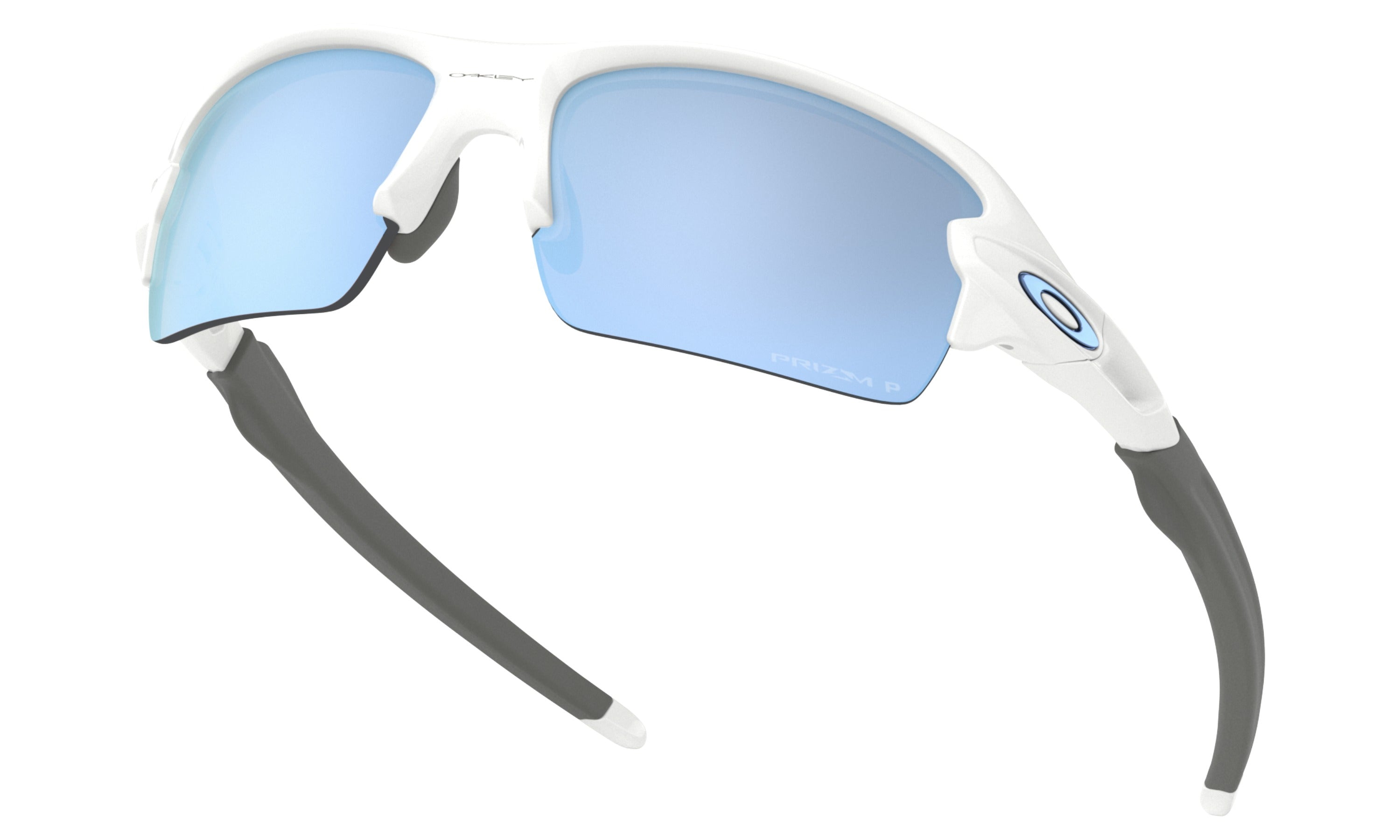 Oakley flak xs fietsbril polished wit - prizm deep water polarized lens