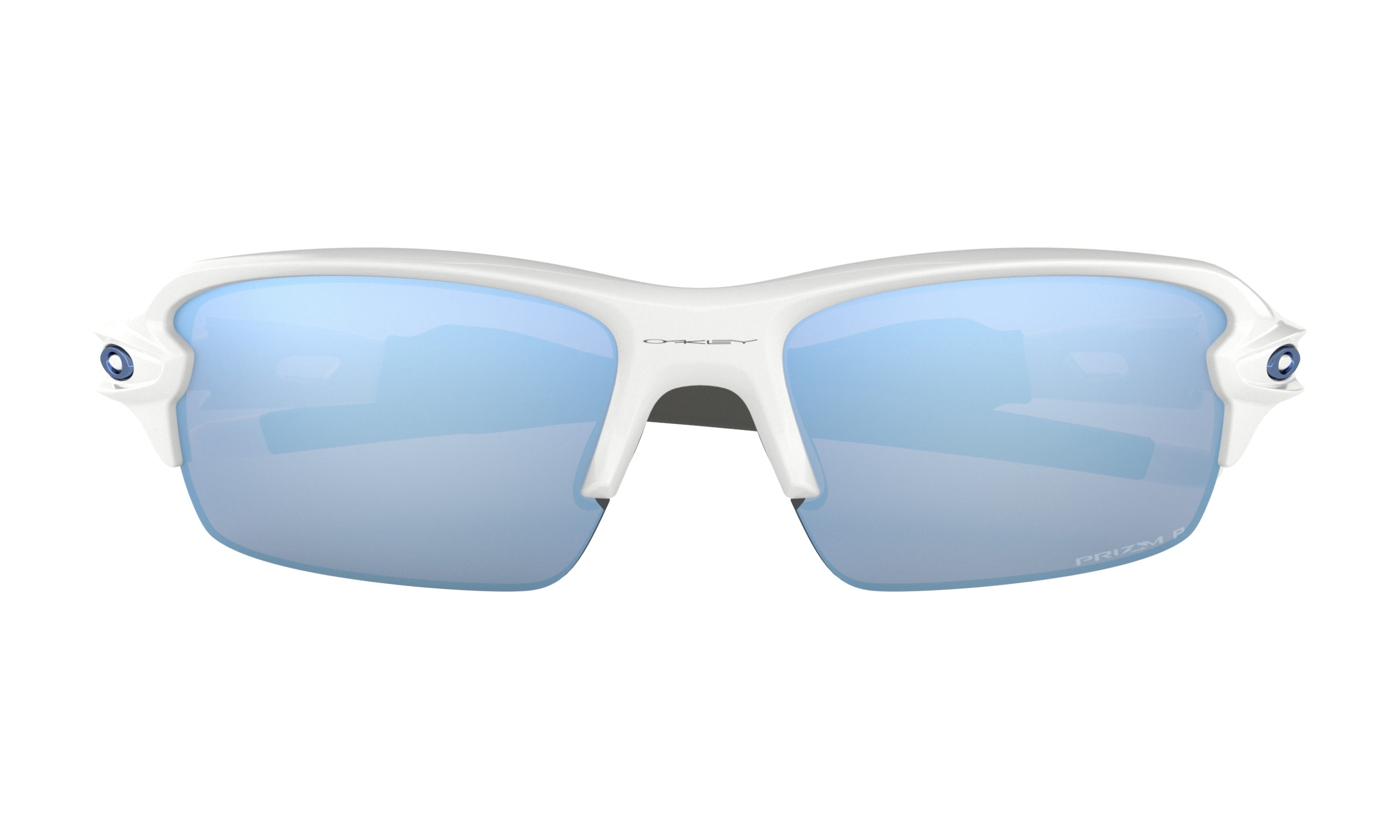 Oakley flak xs fietsbril polished wit - prizm deep water polarized lens