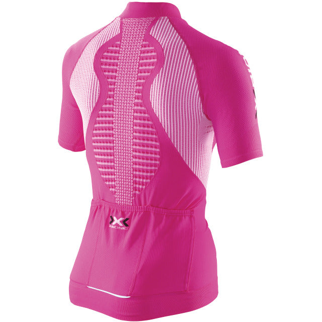 X-Bionic the trick biking dames fietsshirt met korte mouwen roze wit