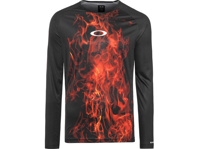 Oakley mtb tech tee fietsshirt met lange mouwen zwart rood
