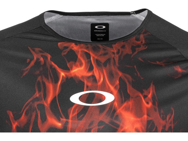 Oakley mtb tech tee fietsshirt met lange mouwen zwart rood