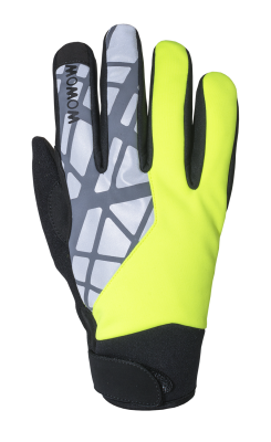Wowow rainy dusk waterdichte fietshandschoen fluo geel