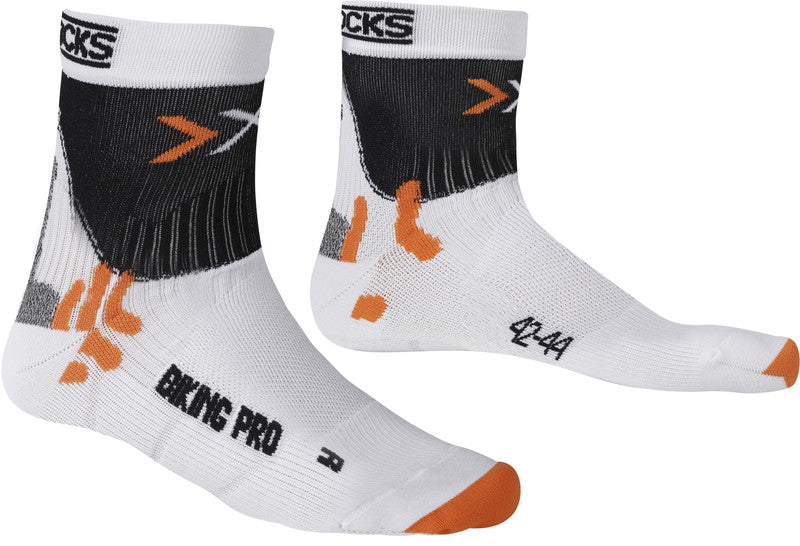 X-Socks biking pro fietssok wit zwart