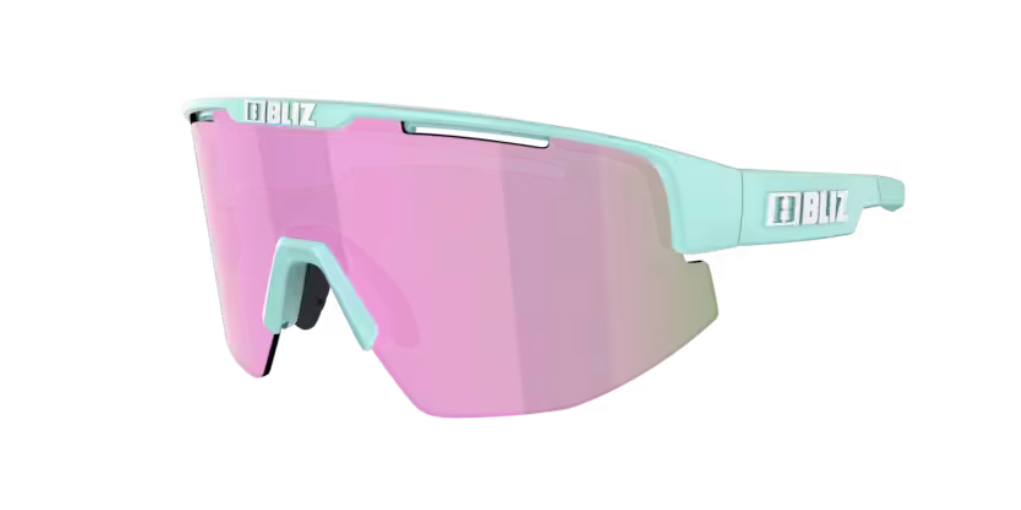 Bliz Matrix Small Matt Pastel Mint with Brown & Rose Mirror Lens