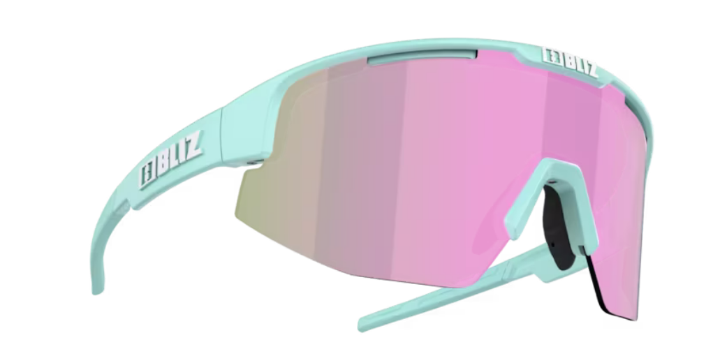 Bliz Matrix Small Matt Pastel Mint with Brown & Rose Mirror Lens