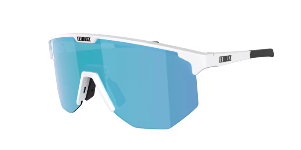 Bliz Hero Small Bril Matt White with Brown & Blue Mirror Lens