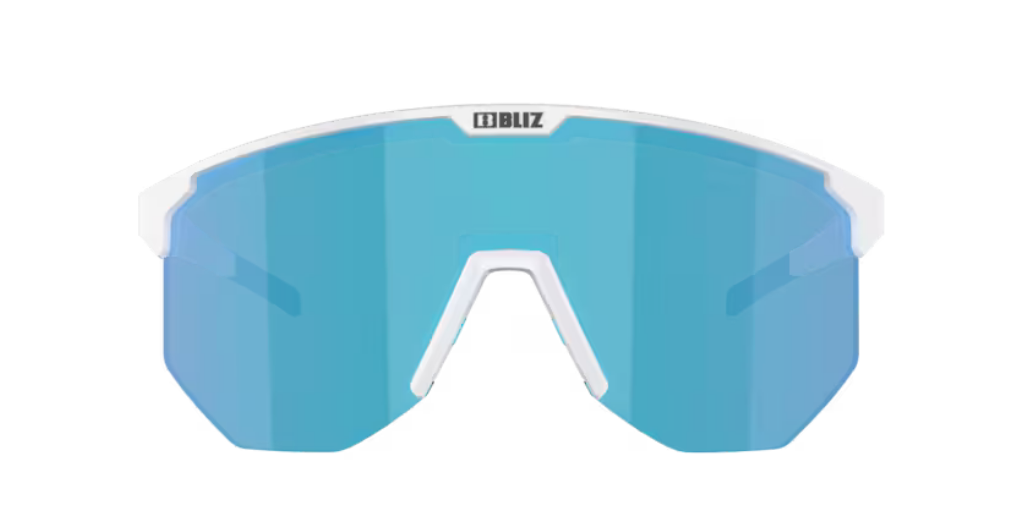Bliz Hero Small Bril Matt White with Brown & Blue Mirror Lens