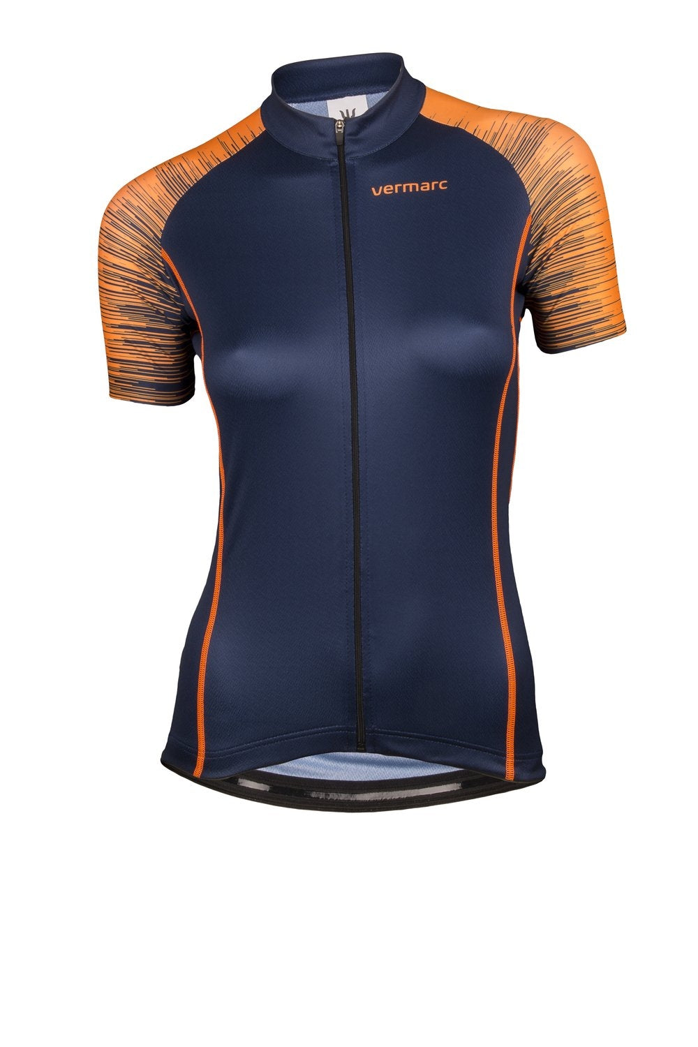 Vermarc seiso sp.l aero dames fietsshirt met korte mouwen marine blauw fluo oranje