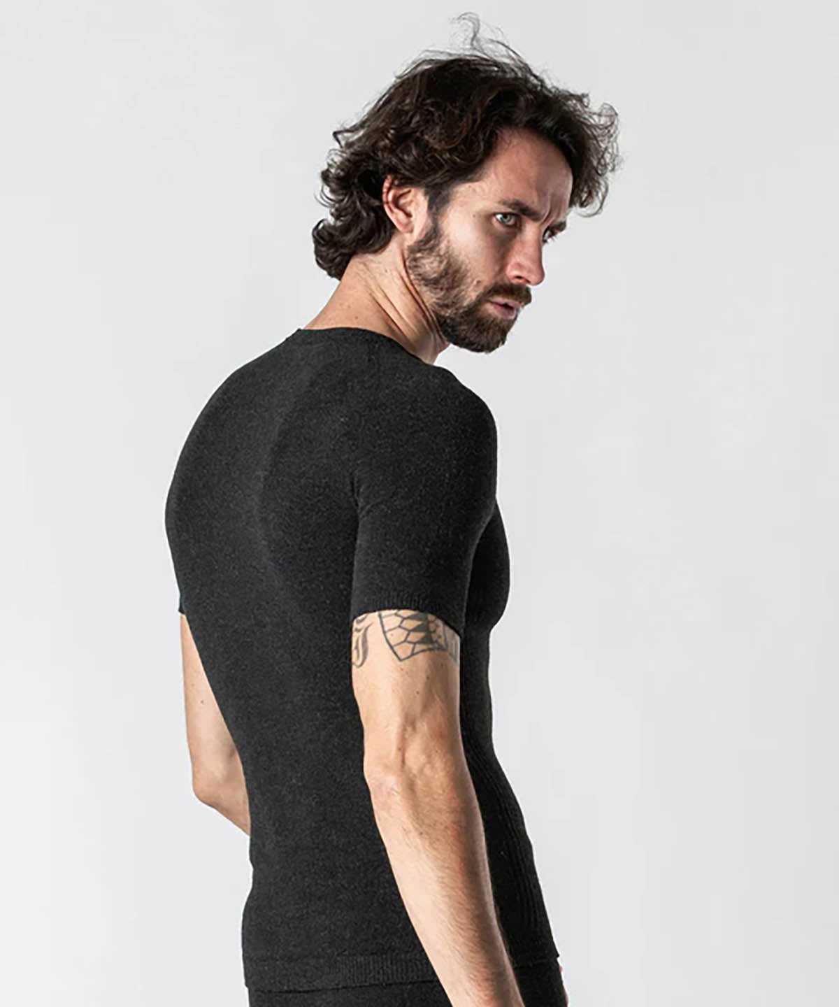 Silverskin Short Sleeve Round Neck Base Layer Anthracite