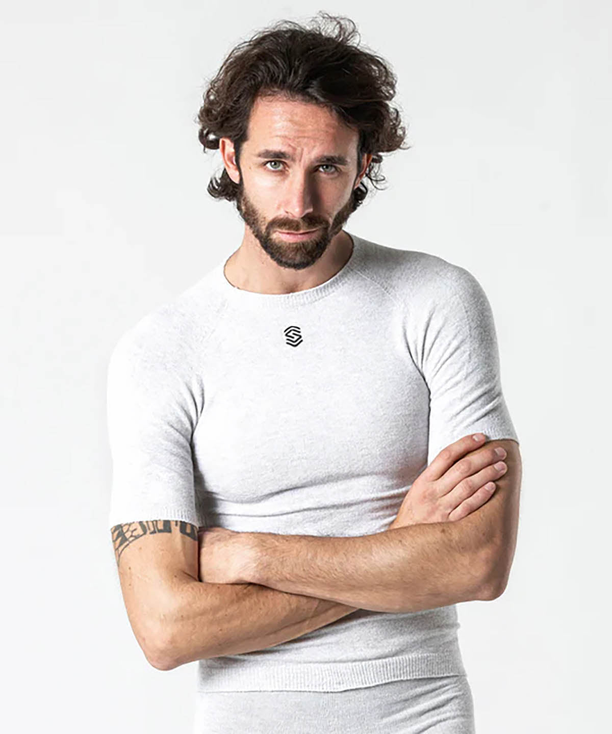 Silverskin Short Sleeve Round Neck Base Layer Pearl Grey