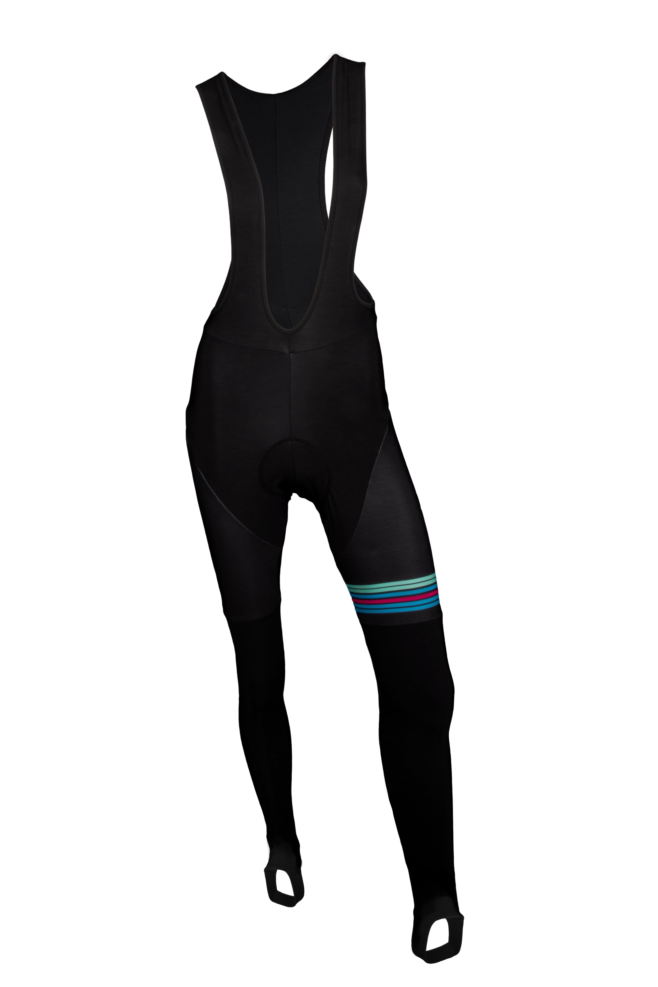 Vermarc sting dames lange fietsbroek met bretels zwart