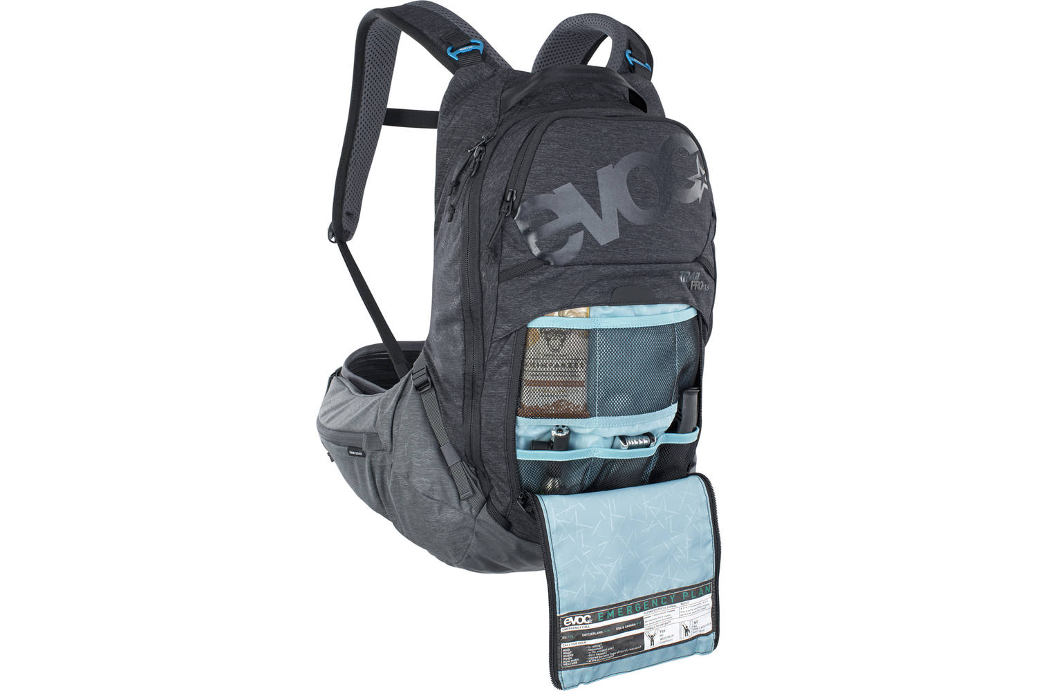 EVOC TRAIL PRO 16 BLACK - CARBON GREY 16L L/XL