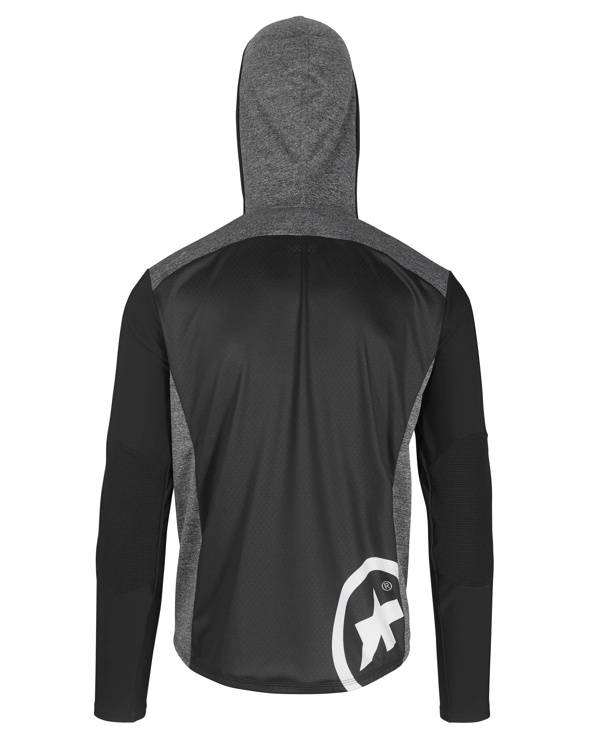 Assos trail spring/fall hooded fietsjack blackseries zwart grijs