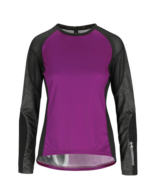 Assos trail dames fietsshirt met lange mouwen cactus paars