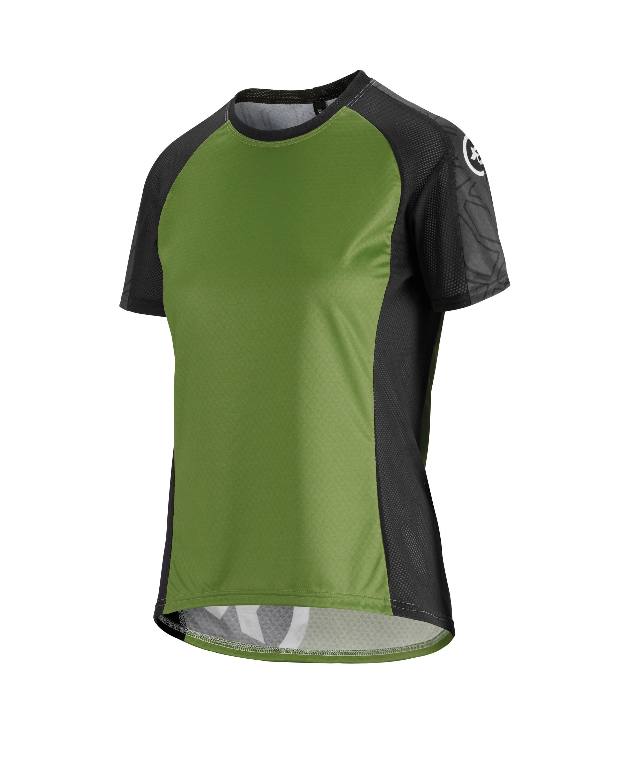 Assos trail dames fietsshirt met korte mouwen pan groen