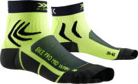 X-Socks bike pro dames fietssokken charcoal grijs phyton geel