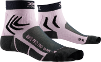 X-Socks bike pro dames fietssokken charcoal grijs magnolia paars