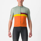 Castelli A Blocco Jersey - Defender Green/Dark Red-Bordea