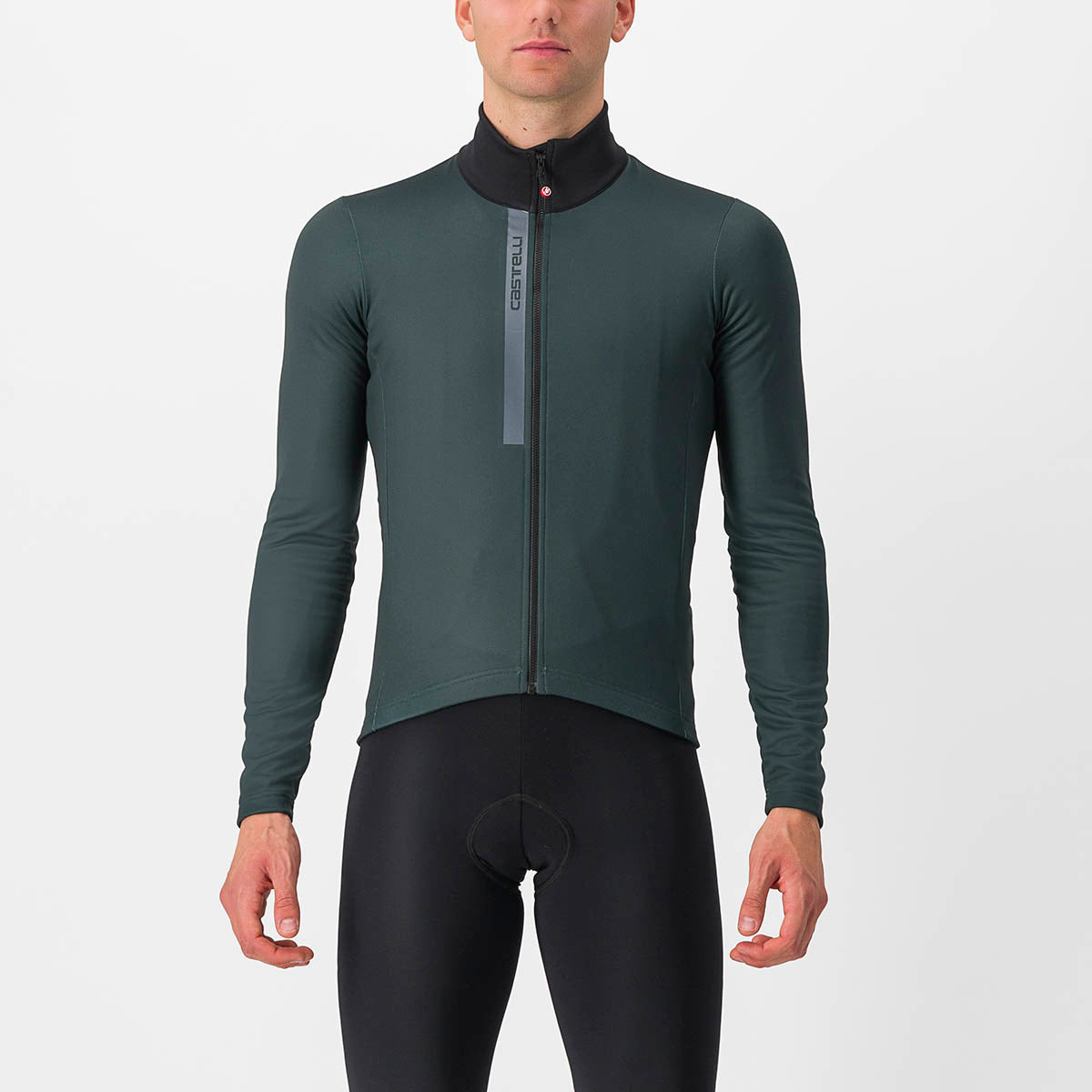 Castelli Entrata Thermal Jersey - Rover Green/Black