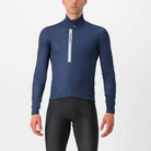Castelli Entrata Thermal Jersey - Belgian Blue/Silver Gray