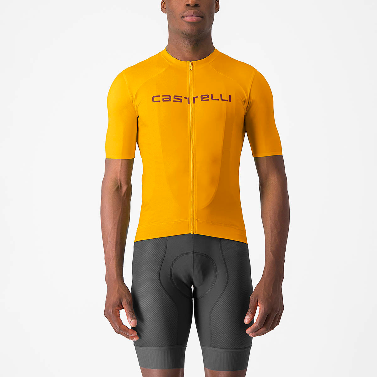 Castelli Prologo Lite Jersey - Goldenrod/Deep Bordeaux