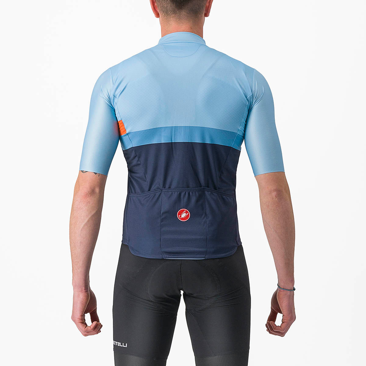 Castelli A Blocco Jersey - Baby Blue/Scarlet Lava-Niagara