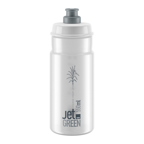 Elite Bottle Jet Green Clear, Grey logo 550ml